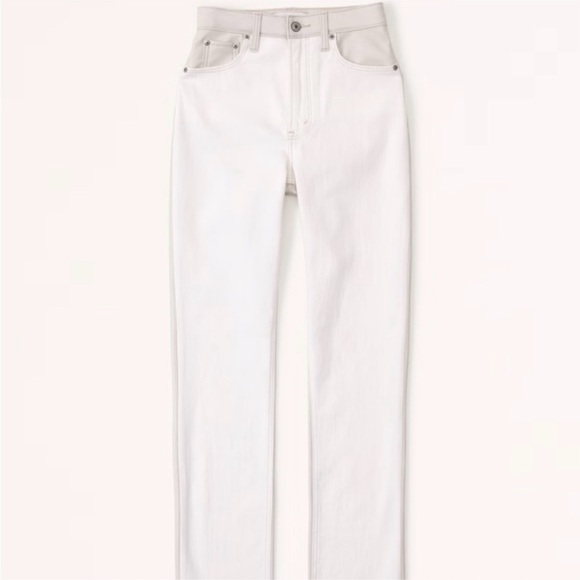 Abercrombie & Fitch Slim Straight Ultra High Denim Faux Leather Pant Plus Sz 24 - Picture 4 of 14